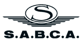 S.A.B.C.A. logo featuring a bold, capital 'S' inside an oval at the center, with wing-like extensions on both sides. The acronym 