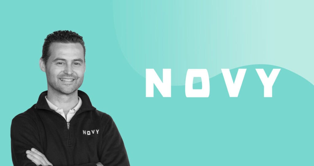 Novy logo featuring Joris Cuvelier
