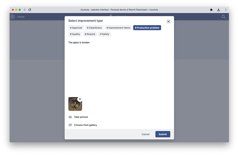 A user interface screen showing a form titled 