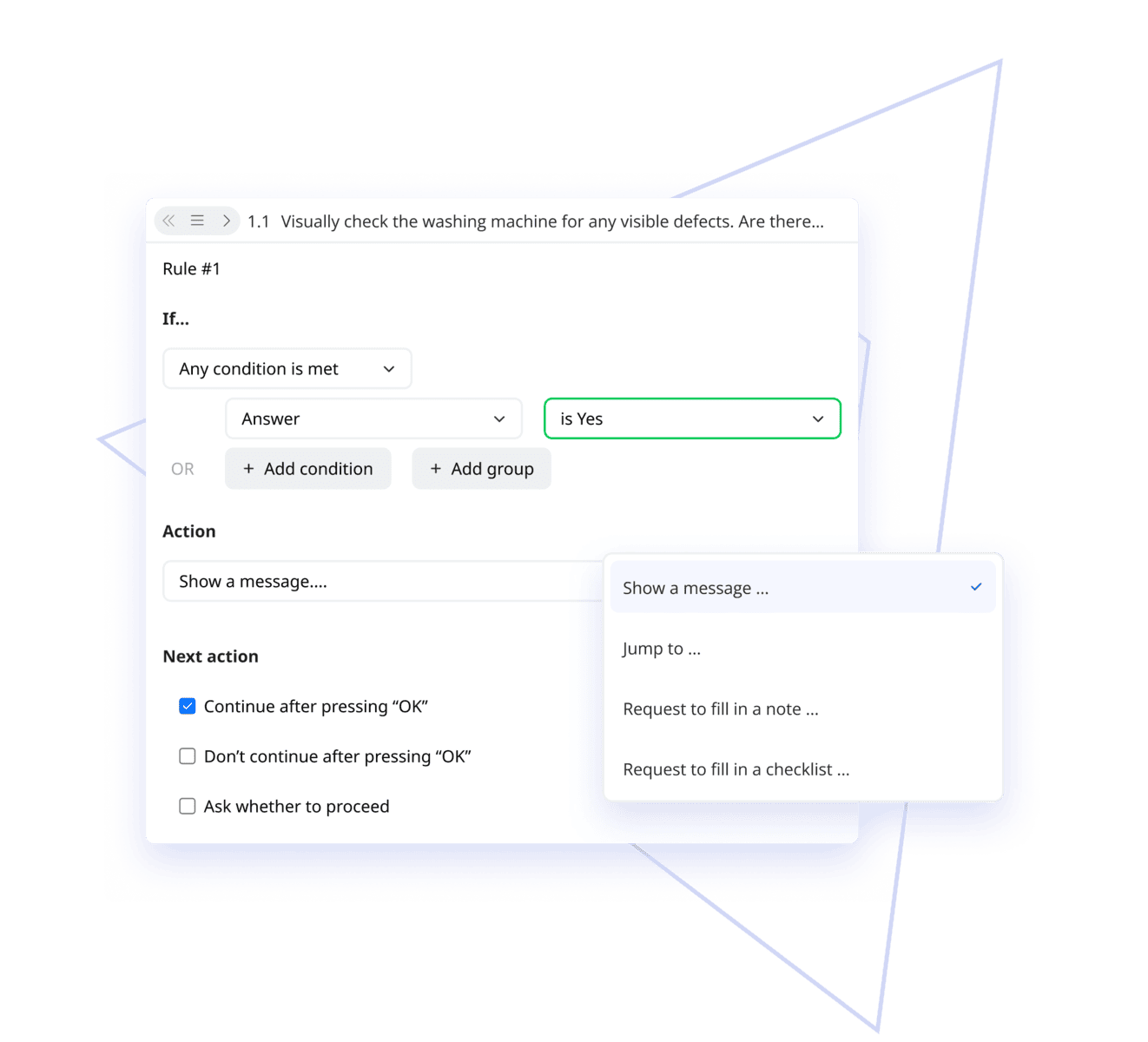 Image showing the dynamic step adjustment you can apply on a digital work instruction.