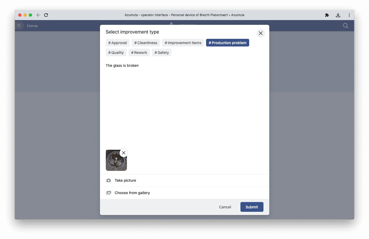A screen displays a form titled 