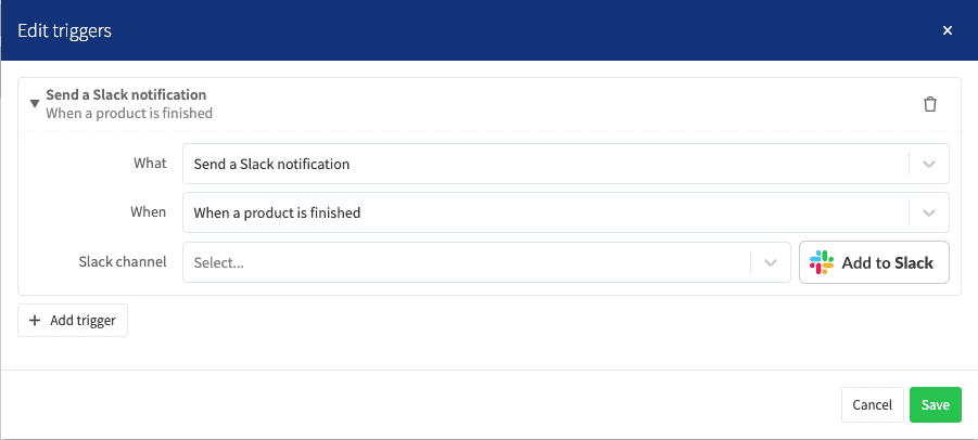 slack integration screenshot