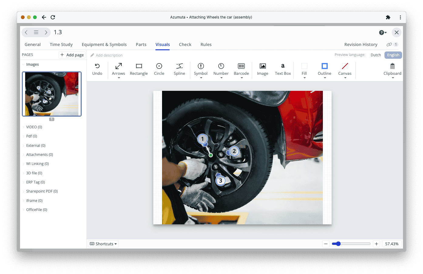 A computer screen displays a software interface from the Azumuta platform titled "5S audit checklist." The checklist includes various audit criteria such as safety and organization, with options to mark compliance status. A sidebar on the left shows navigation options.