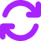 A purple icon of two curved arrows forming a circle, pointing in a clockwise direction, typically representing a refresh or reload action.