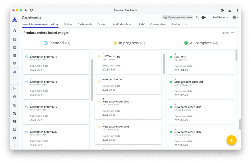 A dashboard screen shows a 