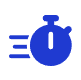 stopwatch icon in blue
