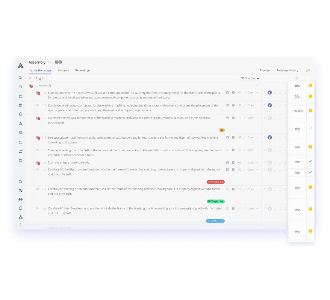 A computer screen displays a software interface from the Azumuta platform titled "5S audit checklist." The checklist includes various audit criteria such as safety and organization, with options to mark compliance status. A sidebar on the left shows navigation options.