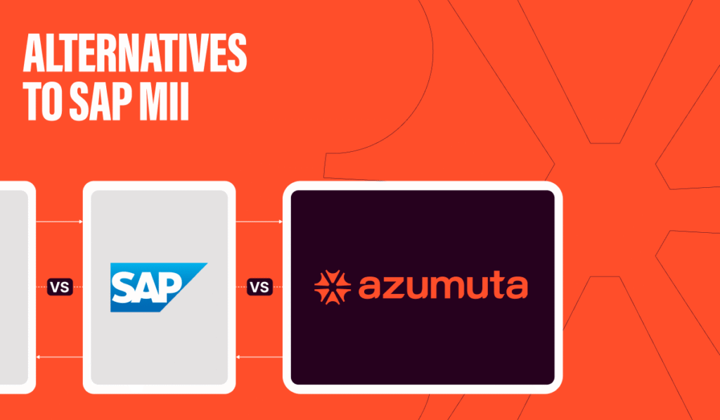 an image linking SAP to Azumuta, with the text Alternatives to SAP MII
